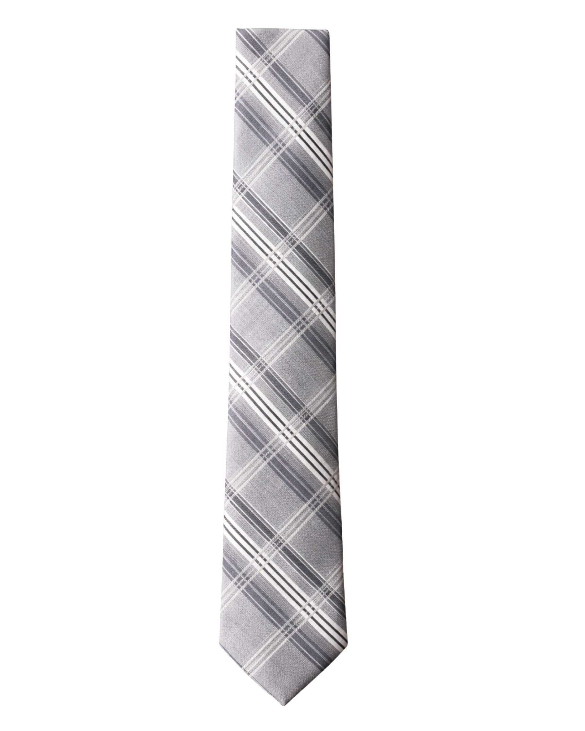 Corbata CALVIN KLEIN Cuadros Gris Signature