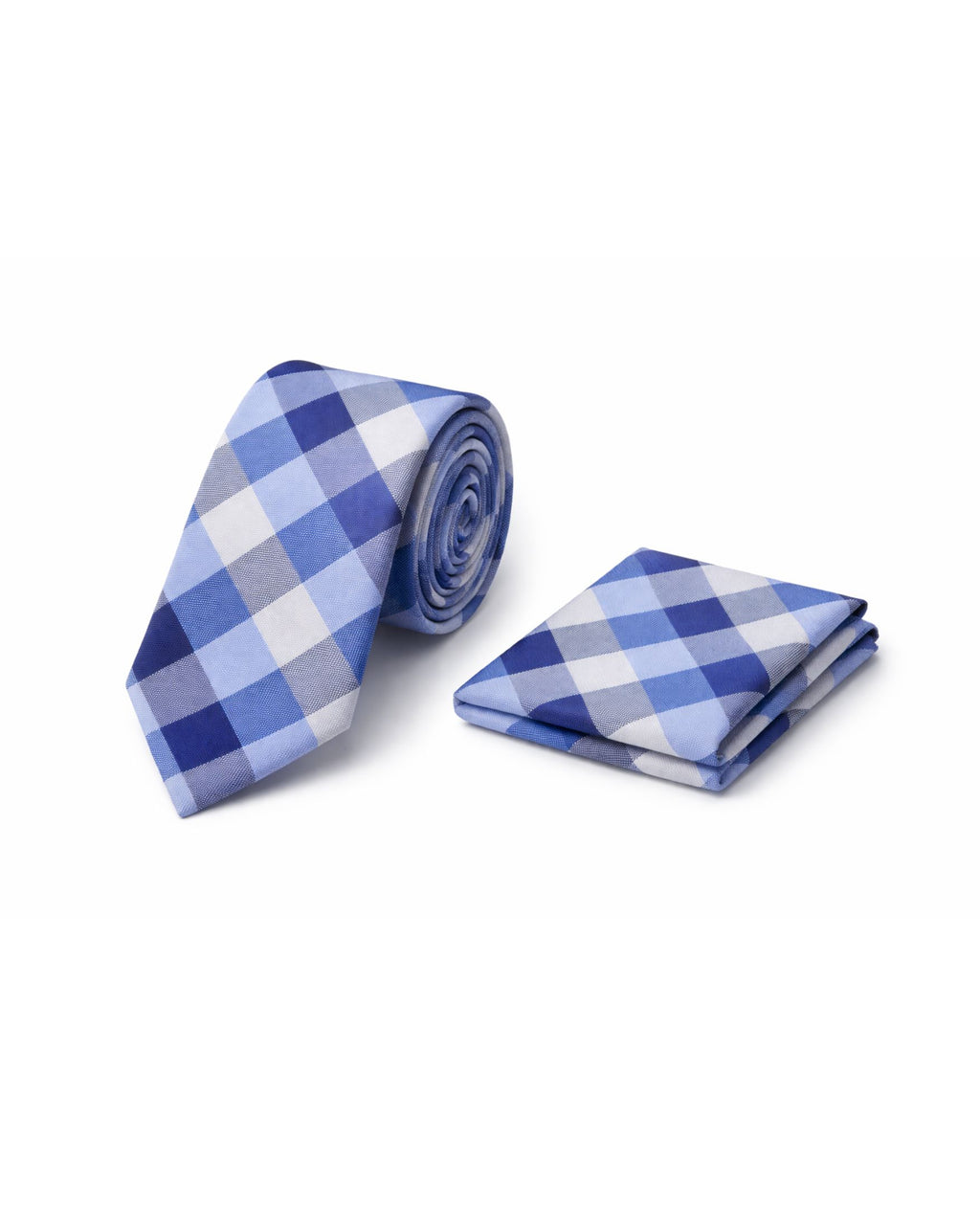 Set Corbata Azul Cuadros + Pañuelo a Juego – Edición Ejecutivo Moderno