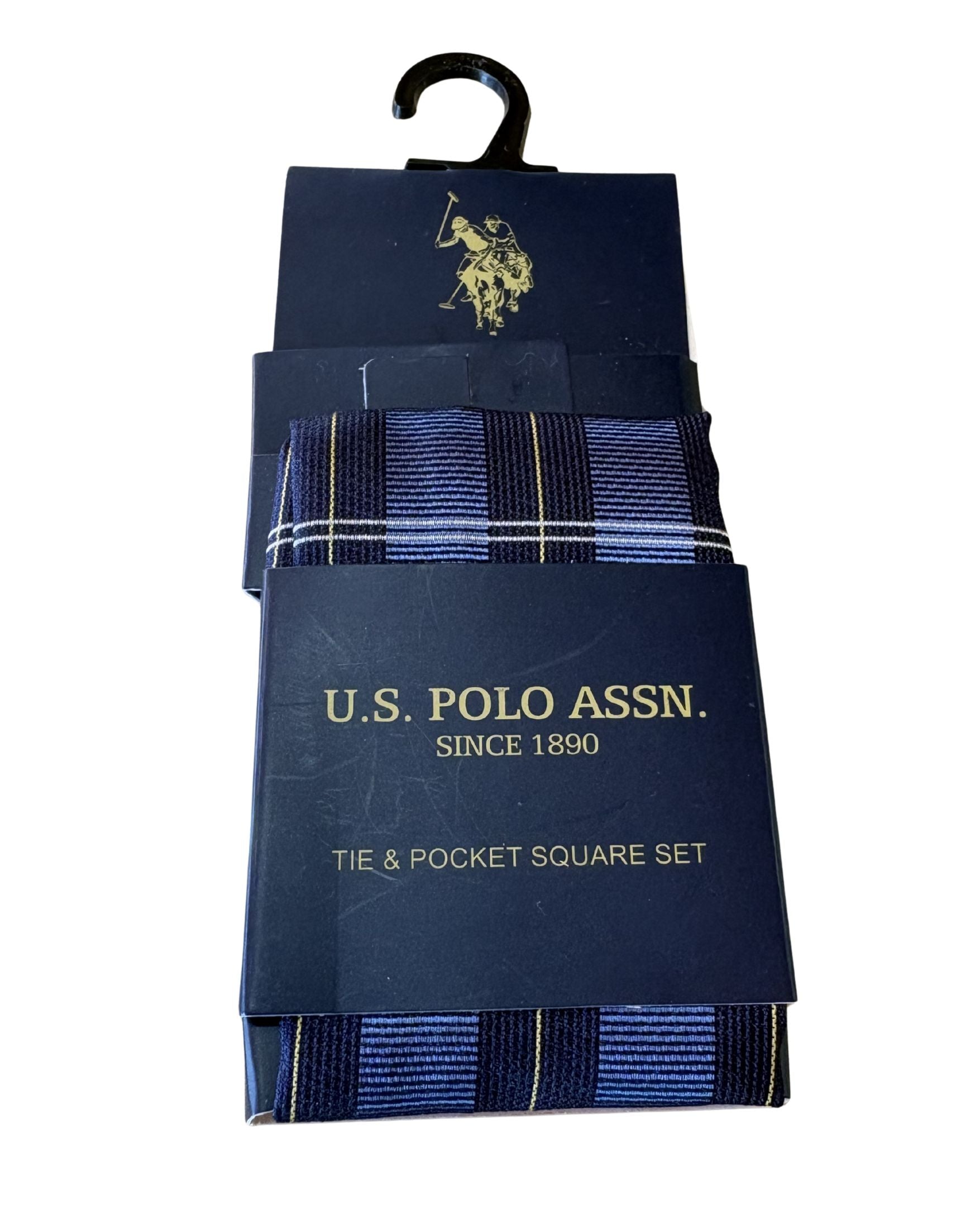 Pañuelo POLO Azul Marino con Líneas Celeste y Amarillo – Signature Formal