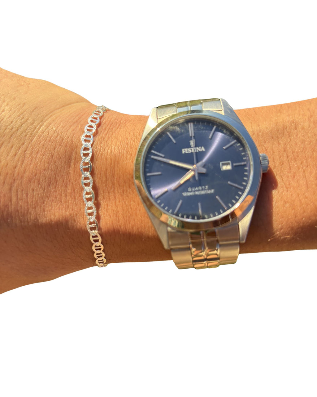 Conjunto Icon Cadena y Pulsera · Fina Plata Italiana 925 - PIZANI