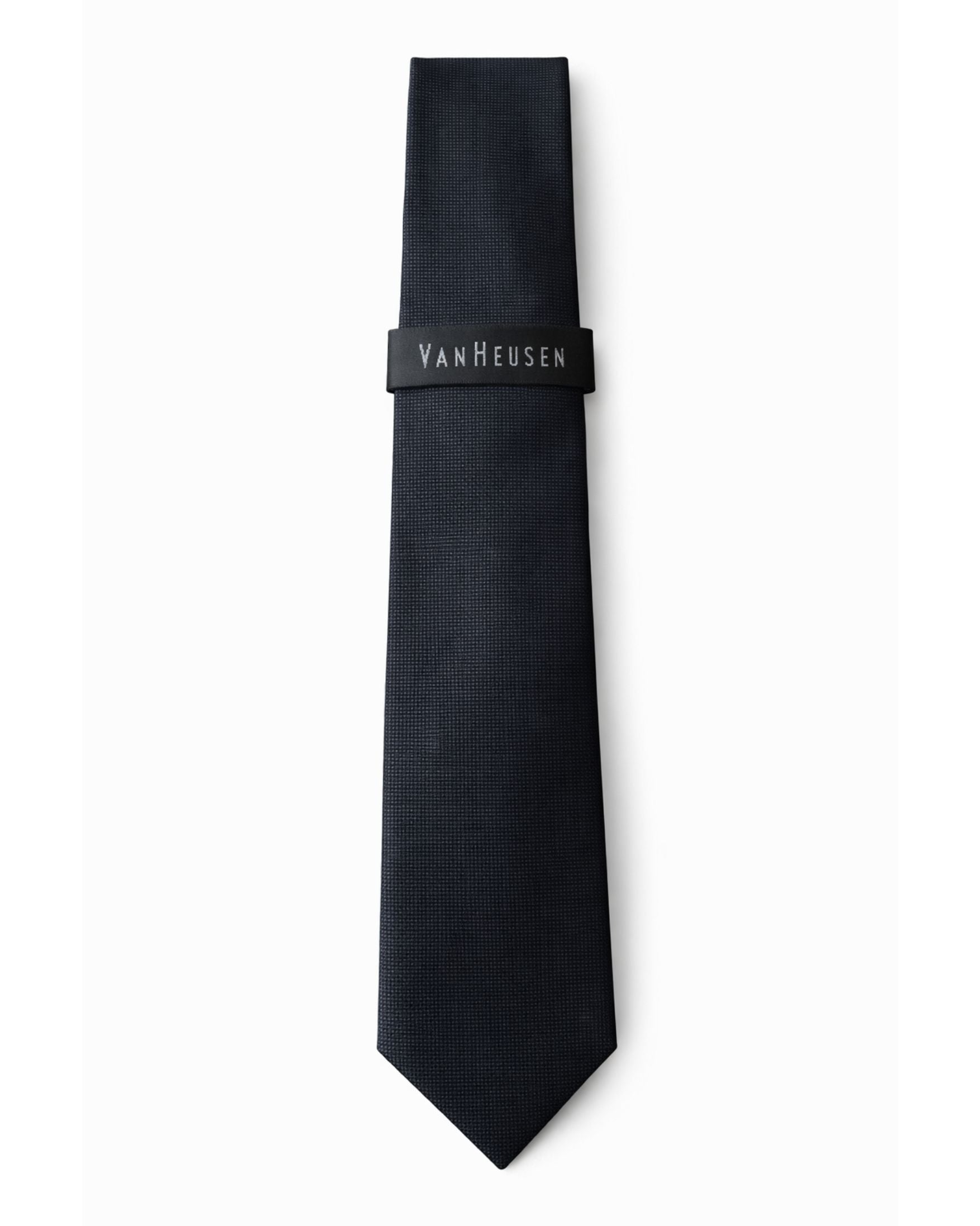 Corbata VAN HEUSEN Negra Slim Texturizada – Elegancia Ejecutiva