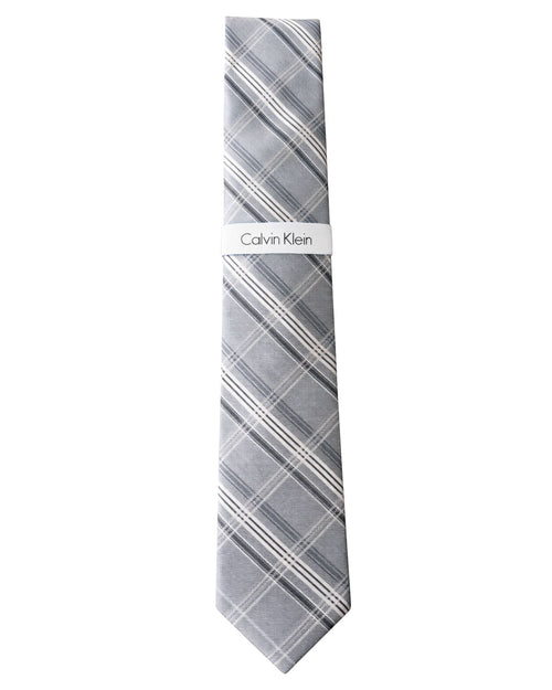 Corbata CALVIN KLEIN Cuadros Gris Signature