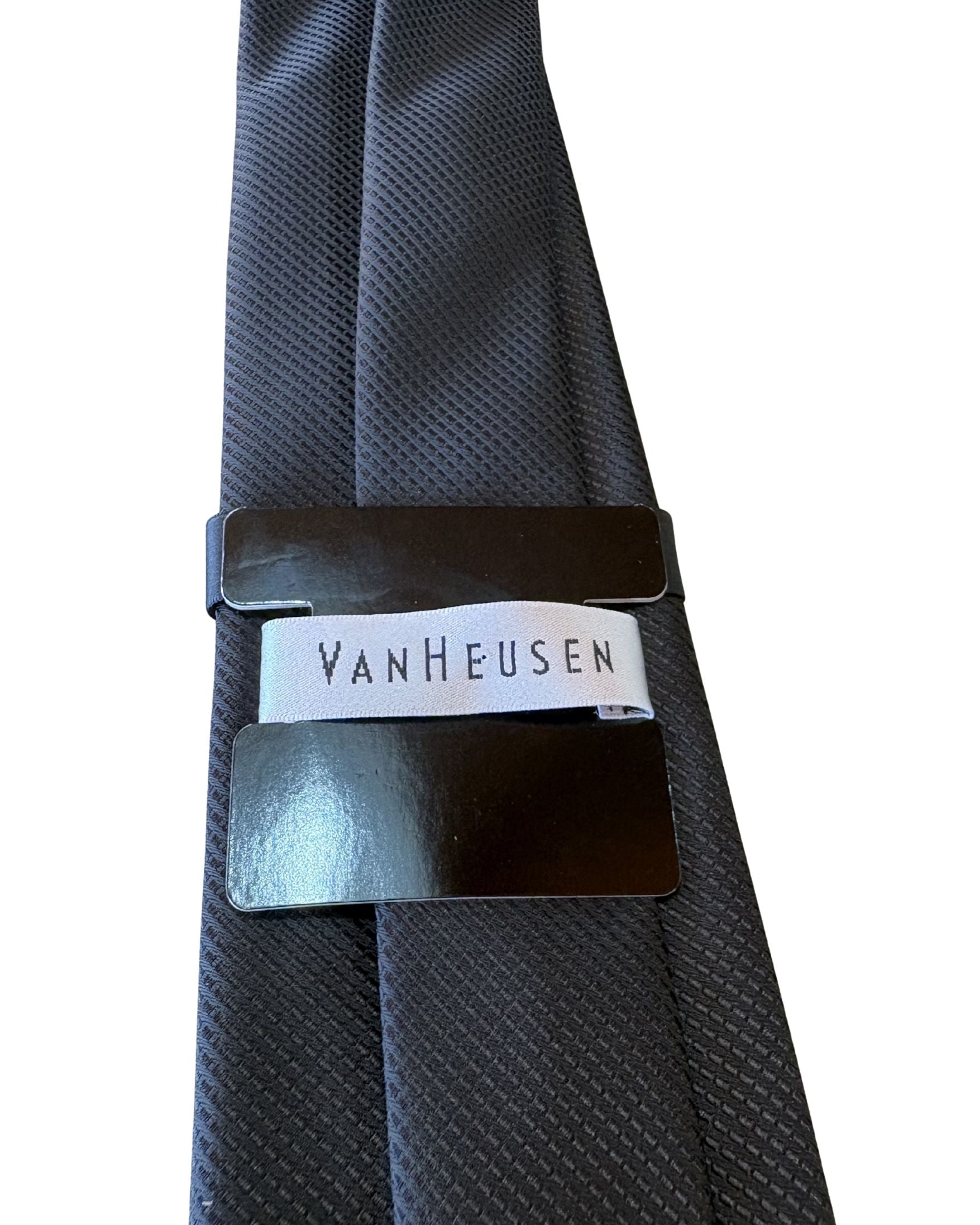 Corbata VAN HEUSEN Negra Slim Texturizada – Elegancia Ejecutiva