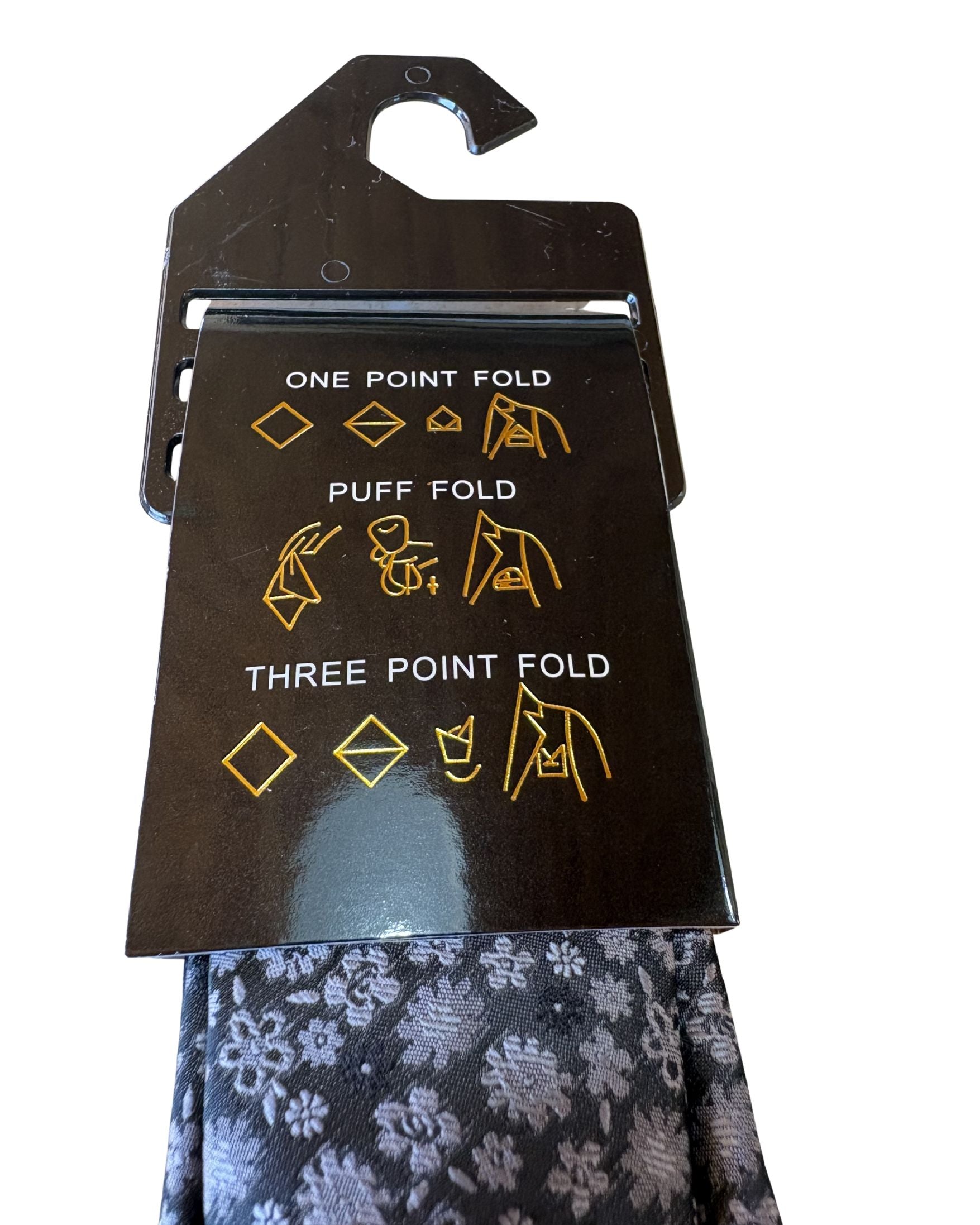 Corbata PIERRE CARDIN Negra Slim con Diseño Floral Gris + Pañuelo – Edición Formal Exclusiva