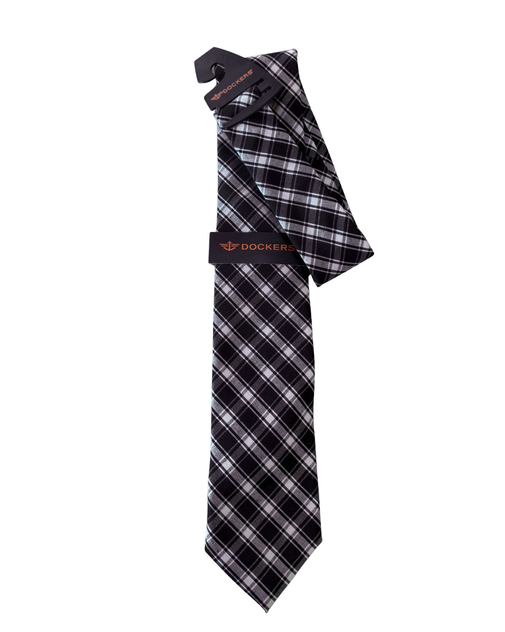 Corbata DOCKERS Cuadrillé Negro & Blanco – Original