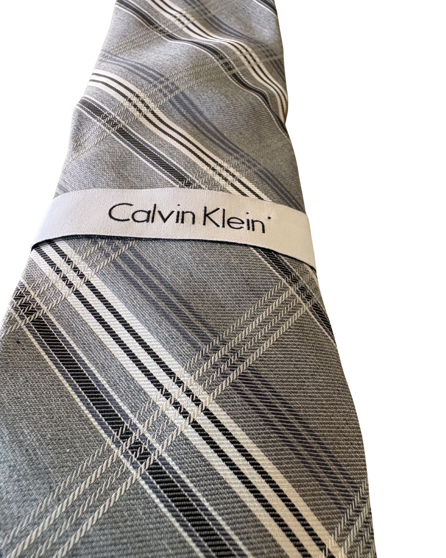 Corbata CALVIN KLEIN Cuadros Gris Signature