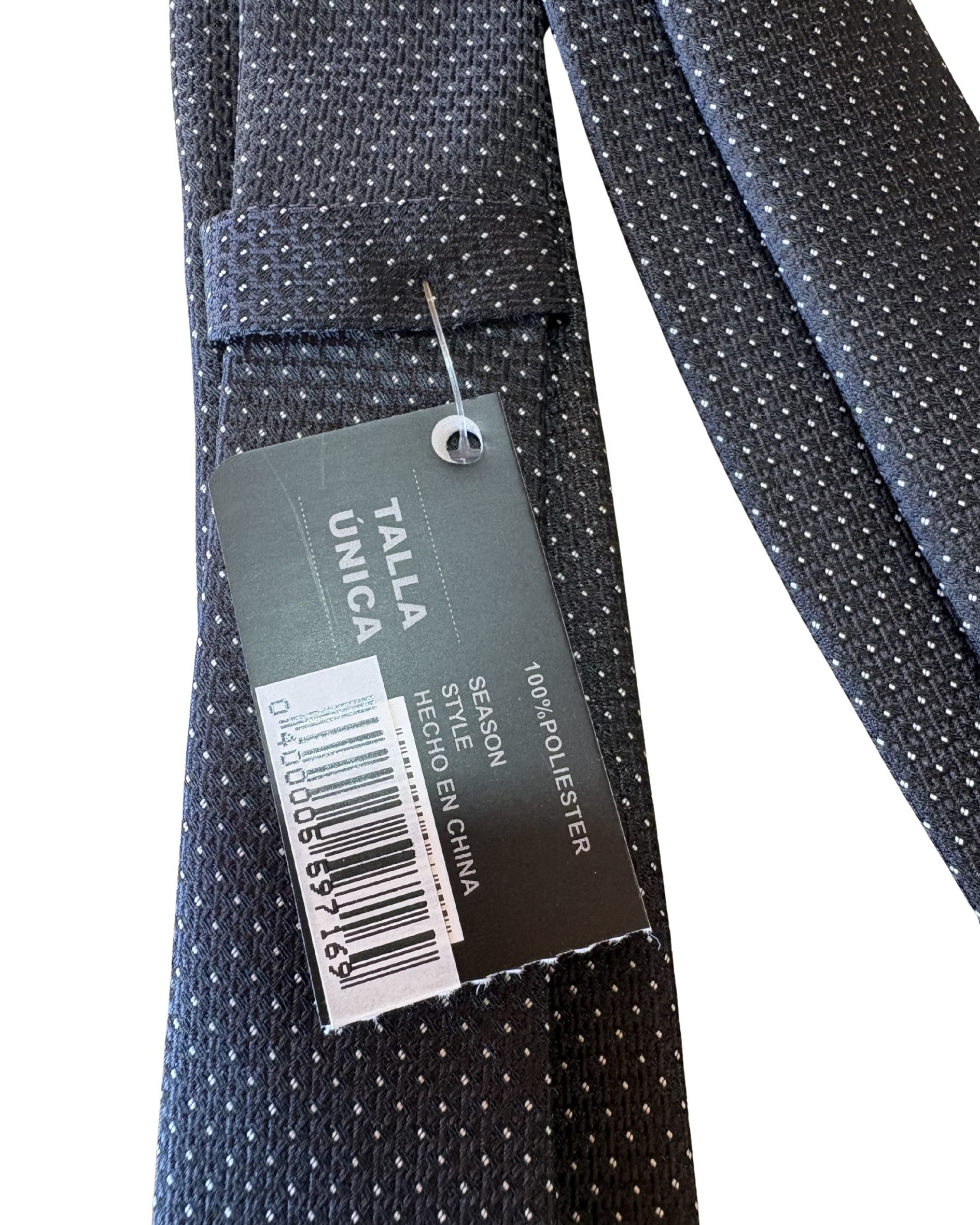 Corbata Noir Dots - Negro texturizado