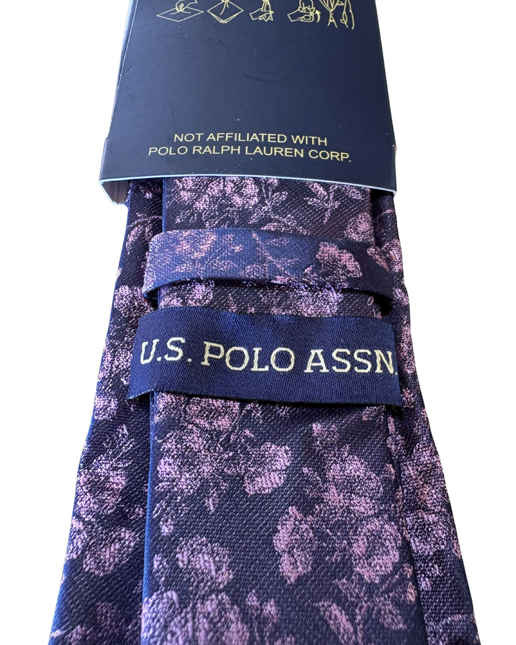 Set Corbata + Pañuelo U.S. POLO ASSN. Floral Violeta Premium