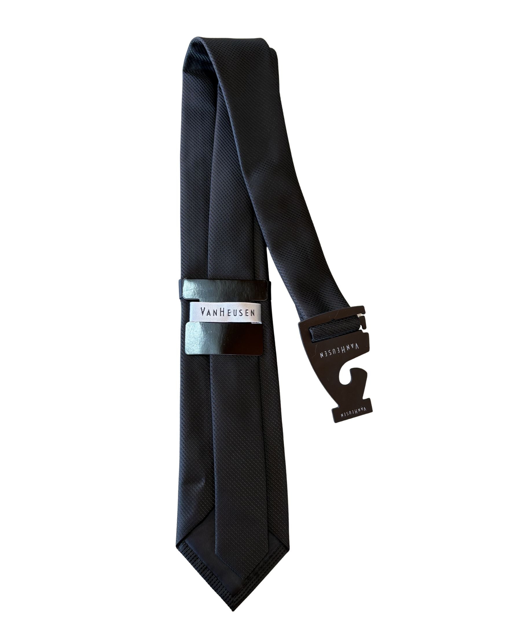 Corbata VAN HEUSEN Negra Slim Texturizada – Elegancia Ejecutiva