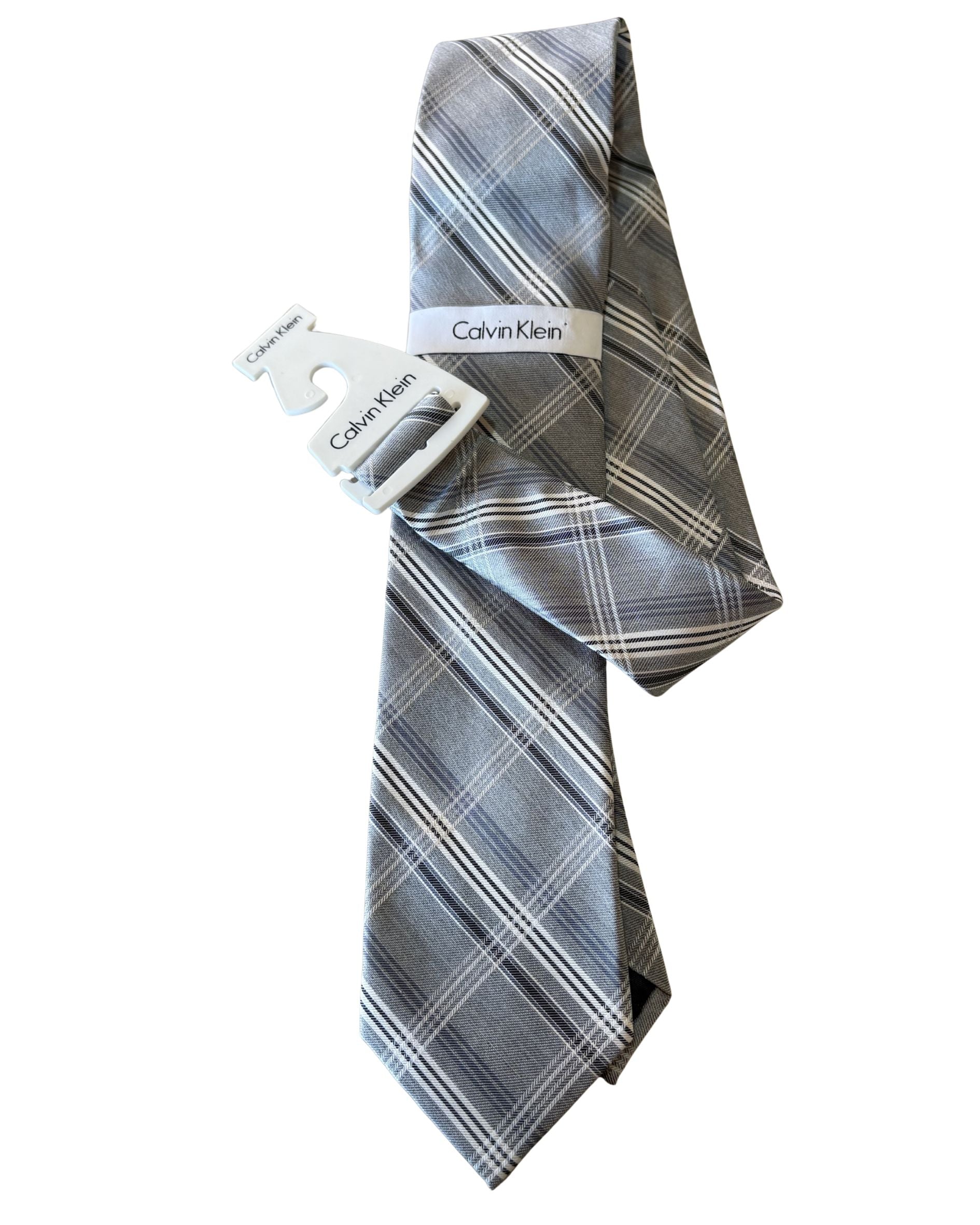 Corbata CALVIN KLEIN Cuadros Gris Signature