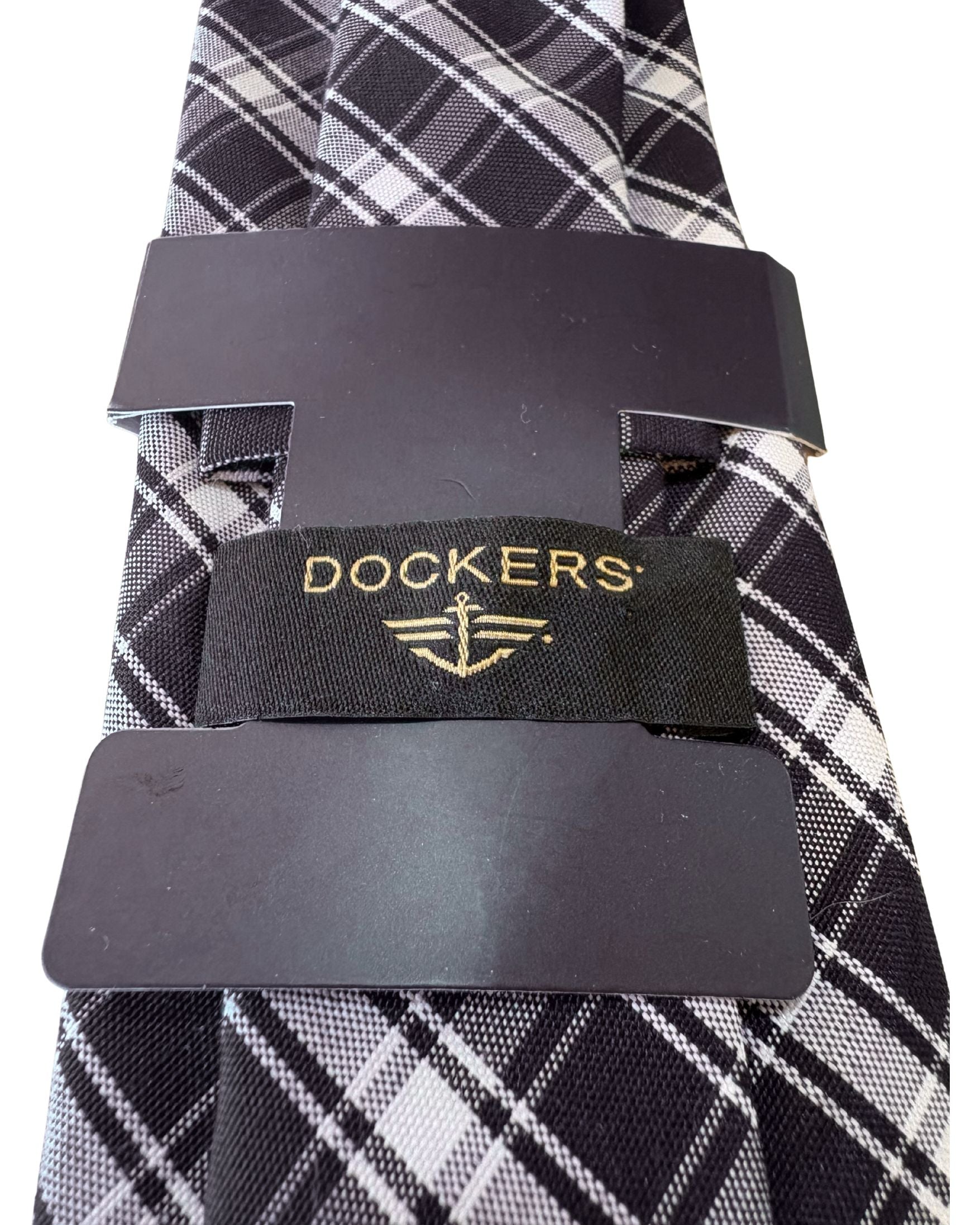 Corbata DOCKERS Cuadrillé Negro & Blanco – Original