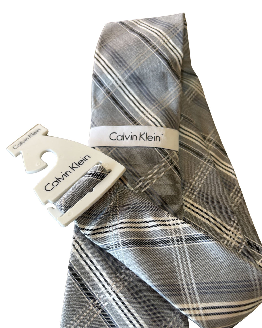 Corbata CALVIN KLEIN Cuadros Gris Signature