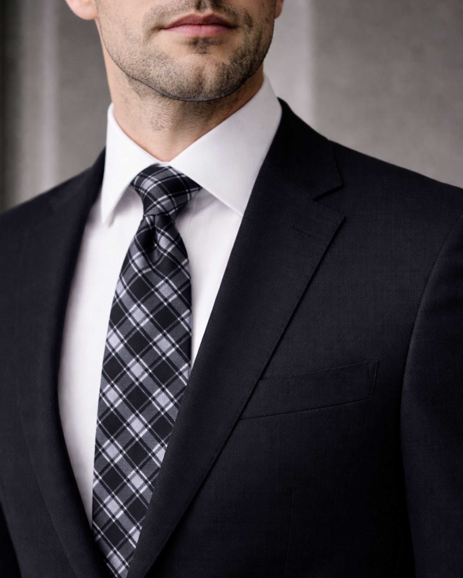 Corbata DOCKERS Cuadrillé Negro & Blanco – Original