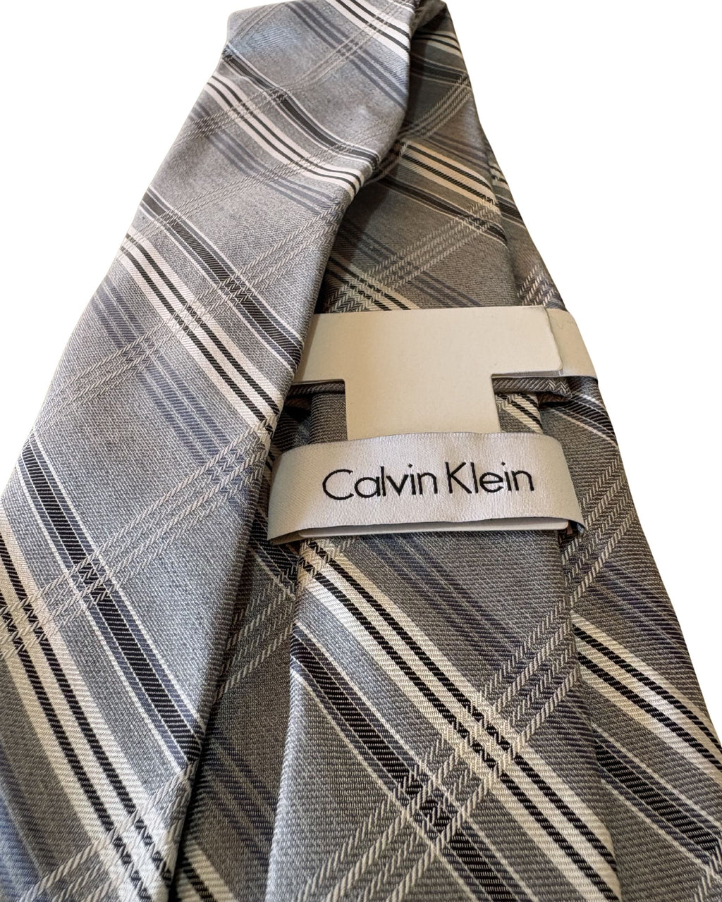 Corbata CALVIN KLEIN Cuadros Gris Signature