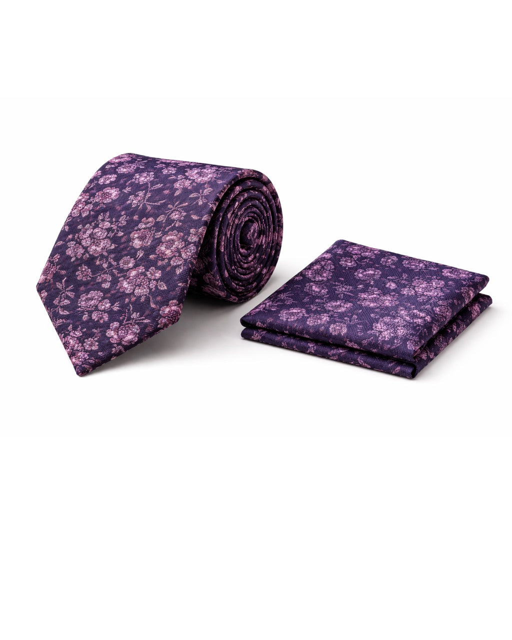 Set Corbata + Pañuelo U.S. POLO ASSN. Floral Violeta Premium