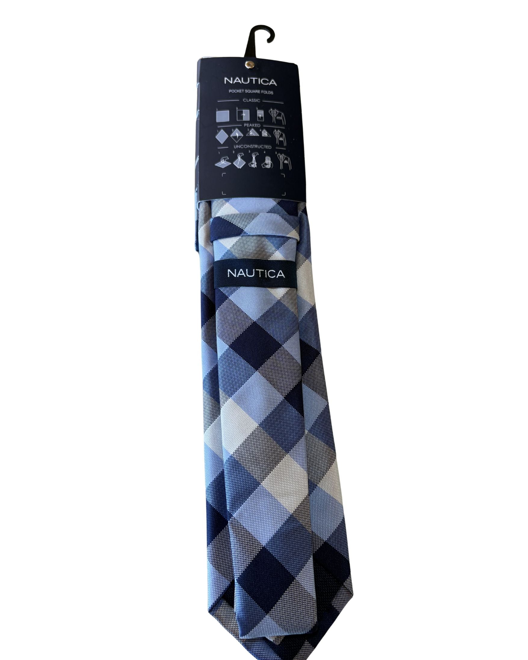 Set Corbata Azul Cuadros + Pañuelo a Juego – Edición Ejecutivo Moderno